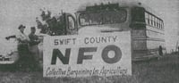 Black and white photograph of a National Farmers Organization checkpoint in Clontarf,1964.