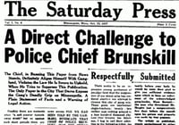 Black and white image of the editorial page of the Minneapolis Saturday Press, October 25, 1927.
