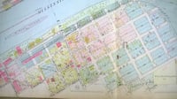 Color image of a 1916 plat map of that portion of the Flats not included in the previous map