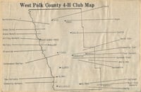Map of 4H clubs in West Polk County published in the Crookston Daily Times, 1980.