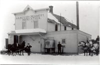 Black and white photograph of Hanover Creamery Association building, ca. 1880–1900. Used courtesy of the Hanover Historical Society.