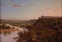 Oil on canvas painting of Fort Snelling created c.1855.