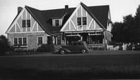 Black and white photograph of Stickney Inn and Store, facing south, ca. 1930.