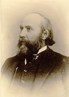 Black and white photograph of James J. Hill, 1885. Photograph by Hayes Robbins.