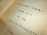 Color image of the title page of the Missionary Herald, c.2013.