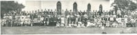This “yard long” photograph was taken at Swedish Evangelical Lutheran Church (Our Savior’s Lutheran Church) on June 28, 1942, on its seventieth anniversary. The reverend at the time was J. E. Sutherland. Photographer unknown. Anoka County Historical Society object ID# P2075.19.84.