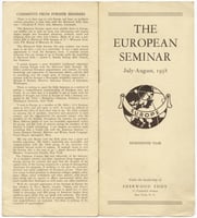 Color scan of  The European Seminar, July-August, 1938 pamphlet.