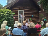 Renee Giving at Huset Pioneer School