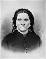 Black and white photograph of Elizabeth Layman, one of the founders of Layman’s (later Pioneers and Soldiers) Cemetery, ca. 1870.