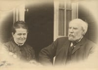 Black and white photograph of James J. and Mary T. Hill, 1906.