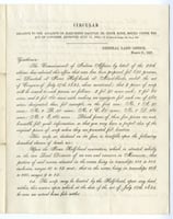 Circular explaining the location of half-breed Dakota scrip, March 21, 1857.