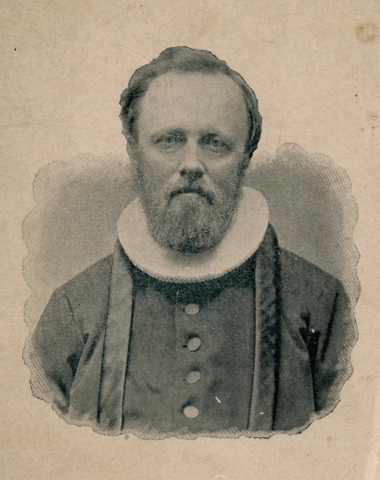 Black and white photograph of Reverend Bernt J. Muus, c.1880.