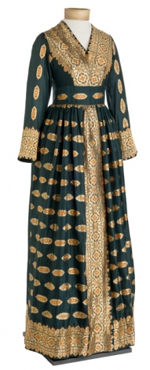 Gown made from a wedding sari worn by Neena Gada