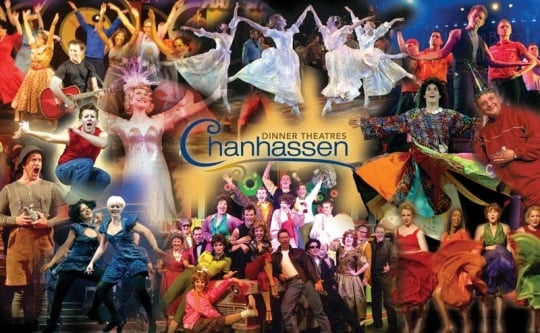 Collage of scenes from Chanhassen Dinner Theatres' productions