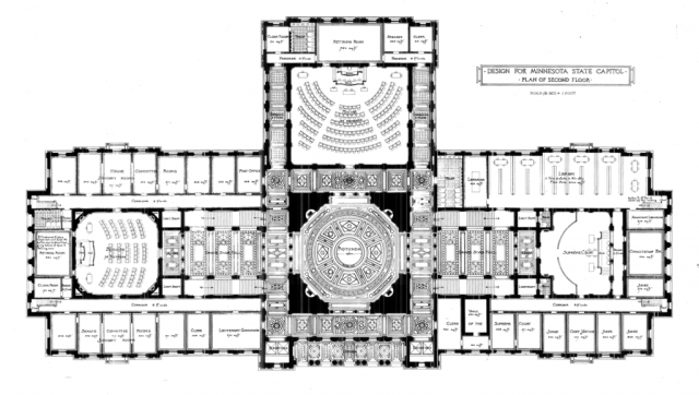 Cass_Gilberts_2nd_floor_floor_plan_for_the_Minnesota_State_Capitol-1