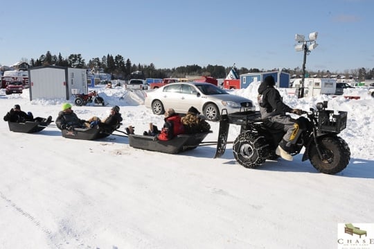 International Eelpouters get a lift, ca. 2010s. Photo by Josh Stokes.