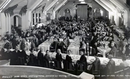 Black and white photograph of the Minnesota State Horticultural Society and Ramsey County Garden Club, St. Paul, 1934.
