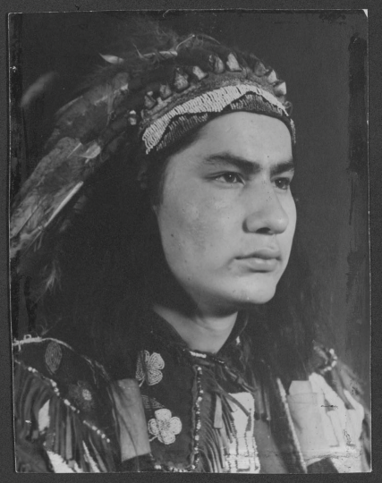 George Morrison wearing regalia
