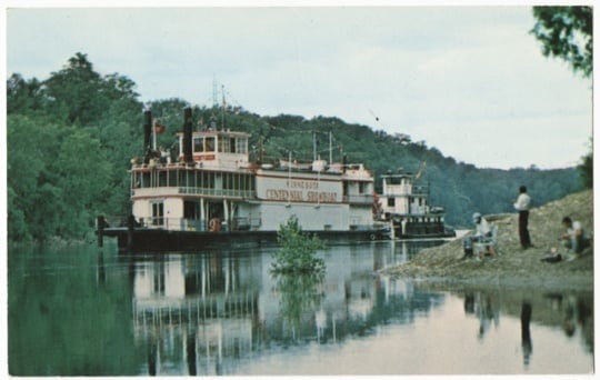 Minnesota Centennial Showboat being towed