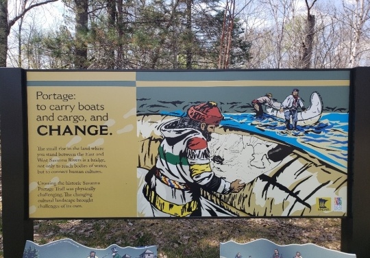 Interpretive sign in Savanna Portage State Park, 2018. Photograph by Jon Lurie used with the permission of Jon Lurie.