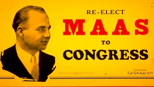 Color image of Maas for Congress campaign poster, 1934.