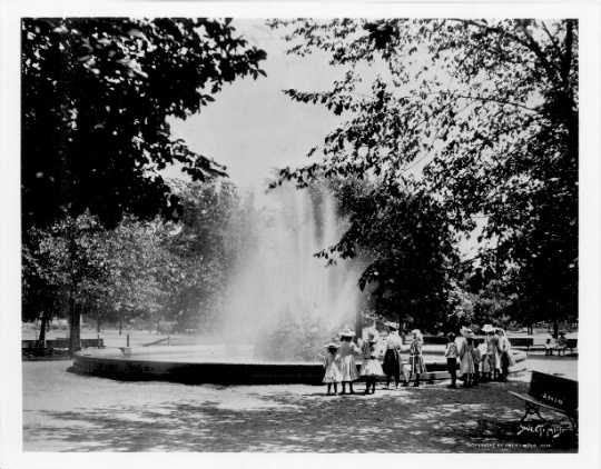 Black and white photograph of Logan Park, Minneapolis.