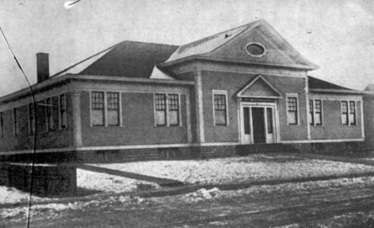 Black and white photograph of Drummond Hall, c.1890.
