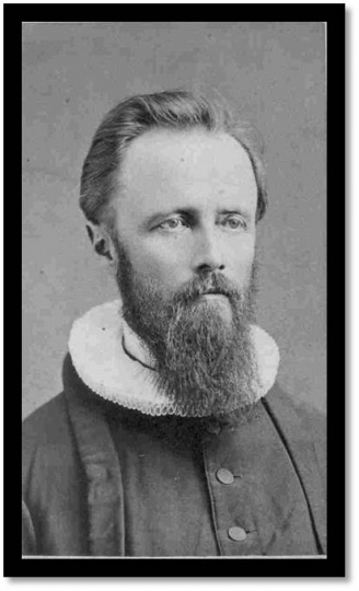 Black and white photograph of the Reverend Bernt J. Muus, c.1875.