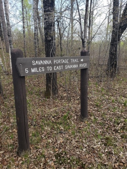 Sign within Savanna Portage State Park, 2018. Photograph by Jon Lurie used with the permission of Jon Lurie.