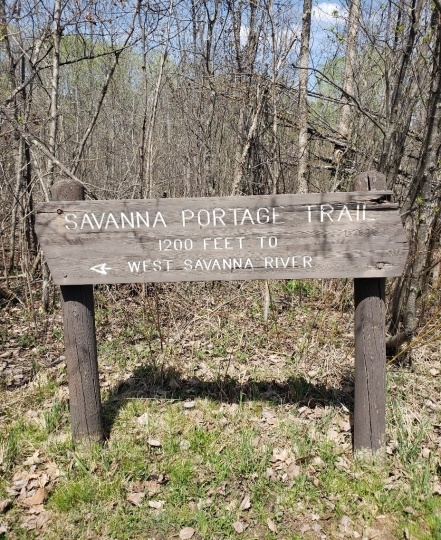 Sign within Savanna Portage State Park, 2018. Photograph by Jon Lurie used with the permission of Jon Lurie.