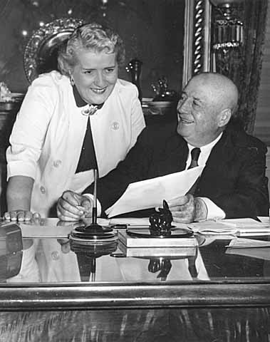 Photograph of Knutson and Speaker of the House Sam Rayburn, ca. 1965.