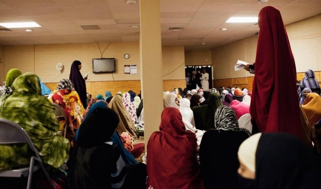 Womens prayer room during Ramadan and Eid, Dar Al-Hijrah Mosque, 2013-2