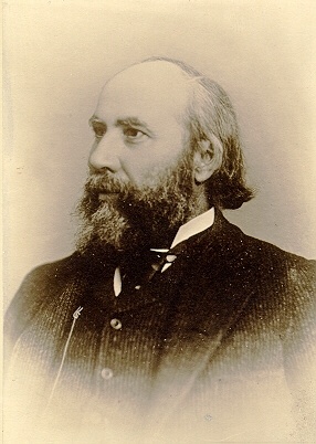 Black and white photograph of James J. Hill, 1885. Photograph by Hayes Robbins.