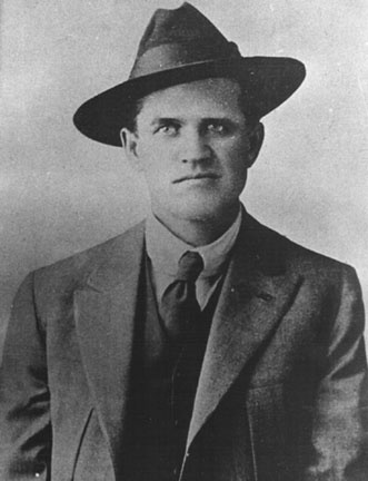 Black and white photograph of Frank Little, c.1915. Little was an IWW organizer involved in the Mesabi Range Strike of 1916.
