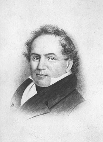 Black and white drawing of Colonel Josiah Snelling, c.1820.