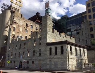 Color image of the Washburn A Mill ruins, 2016. Photograph by Paul Nelson.
