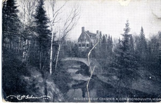 Postcard of Glensheen from the lake, 1911.