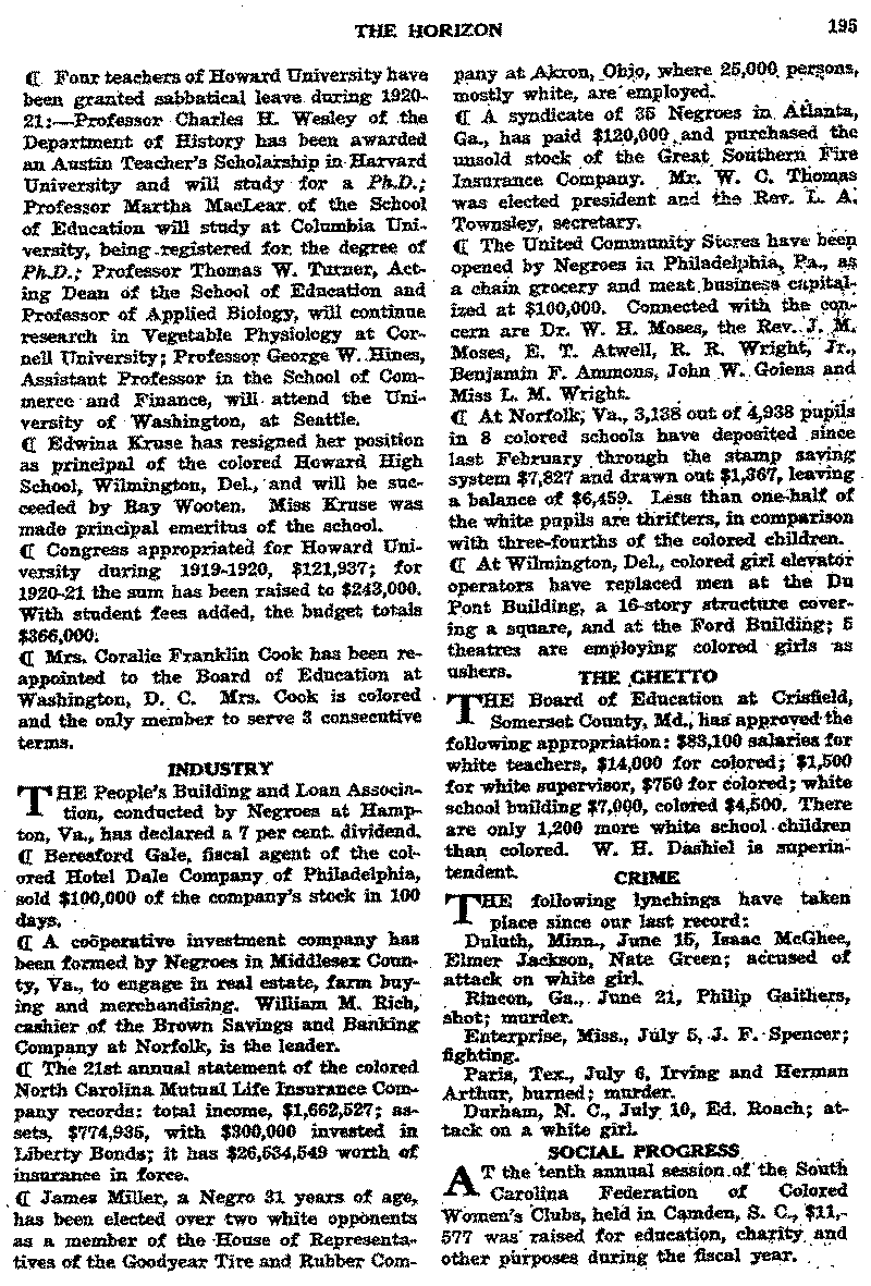 The Crisis, Vol. 20, No. 4, August 1920, cover and pages 179 and 195.--Publication(s) (gif)