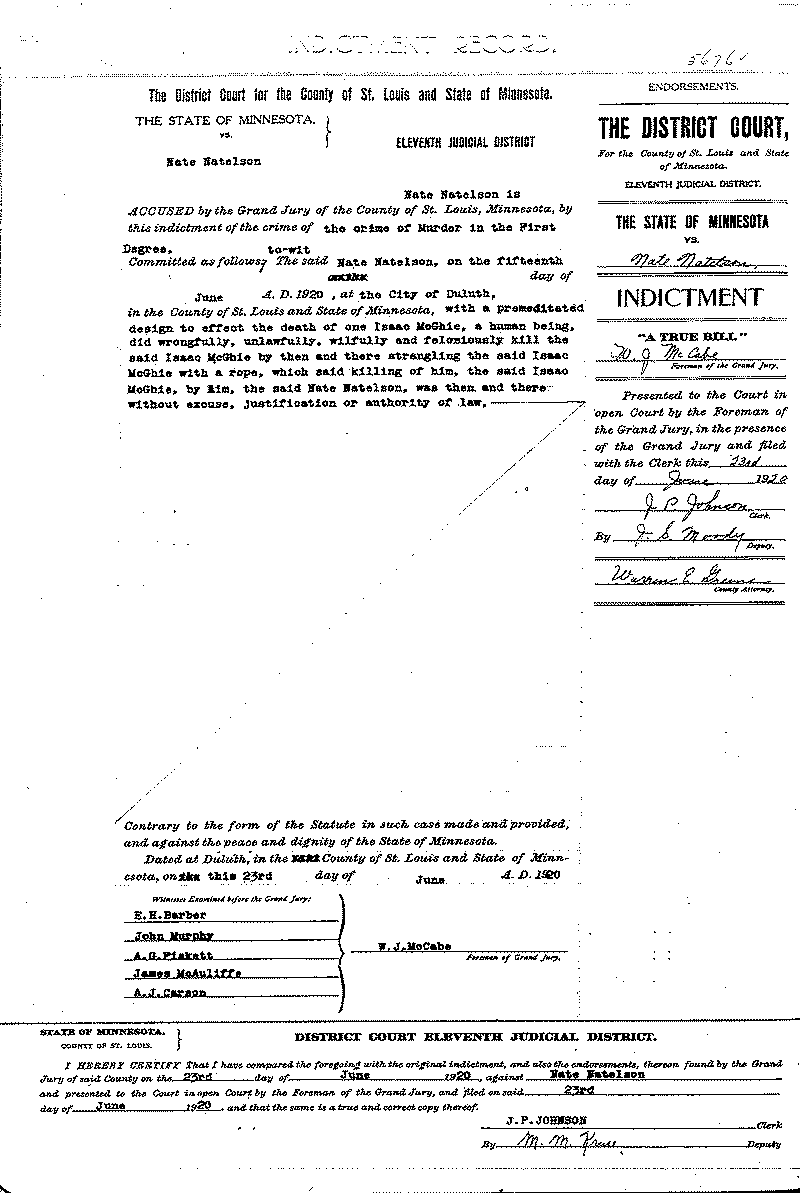 Nate Natelson Case File No. 5676. June-August 1920.