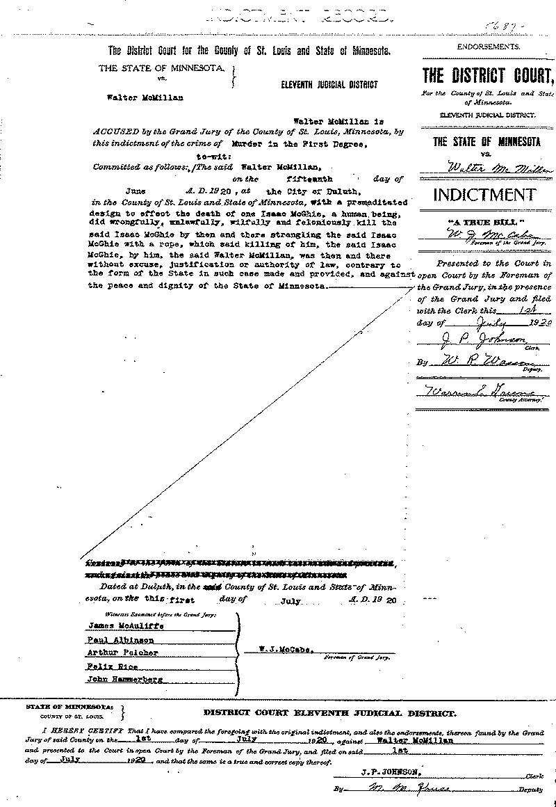 Walter McMillan.  Case File No. 5687.  June-August 1920.