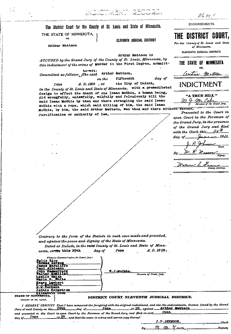 Arthur Mattson.  Case File No. 5690.  June-August 1920.