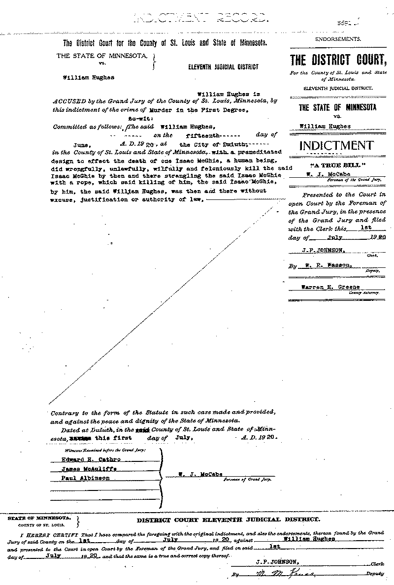 William Hughes. Case File No. 5691. June-August 1920.