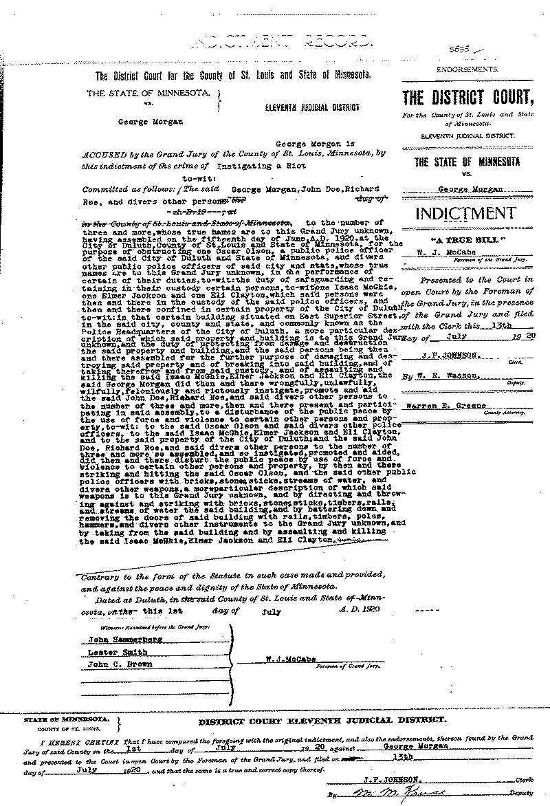 George Morgan. Case File No. 5696. June-August 1920.