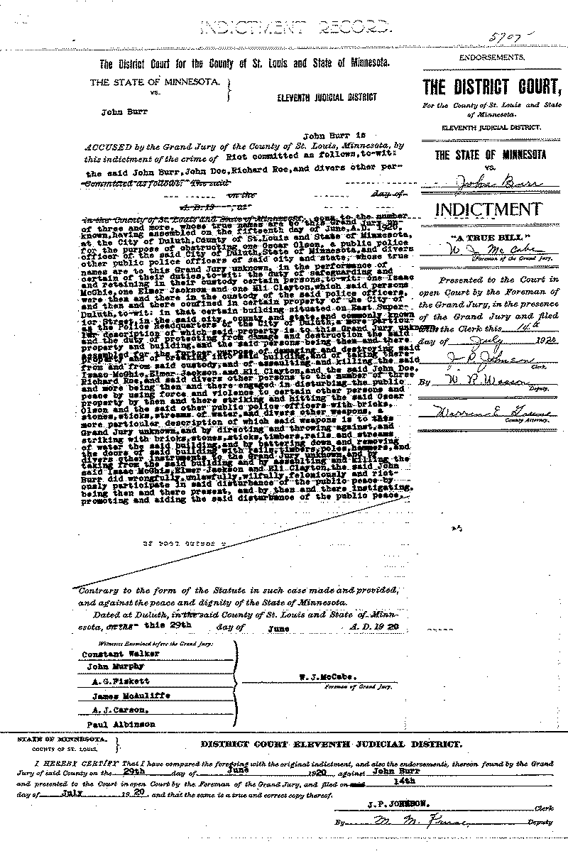 John Burr.  June-Case File No. 5707.  June-August 1920.