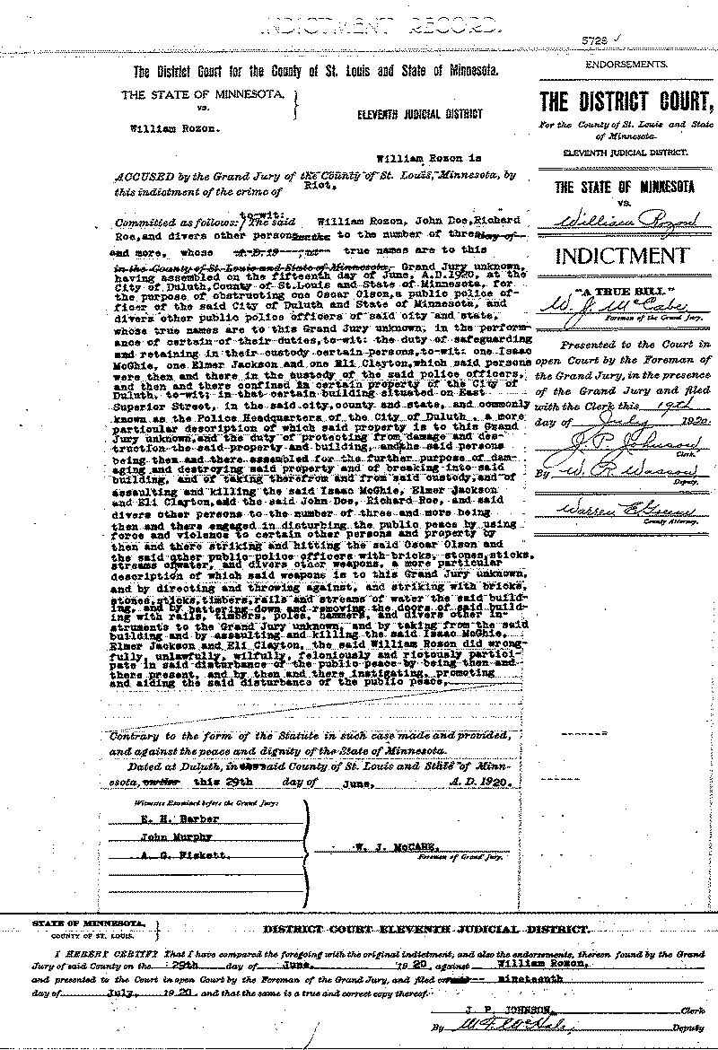 William Rozon. Case File No. 5728. June-August 1920.