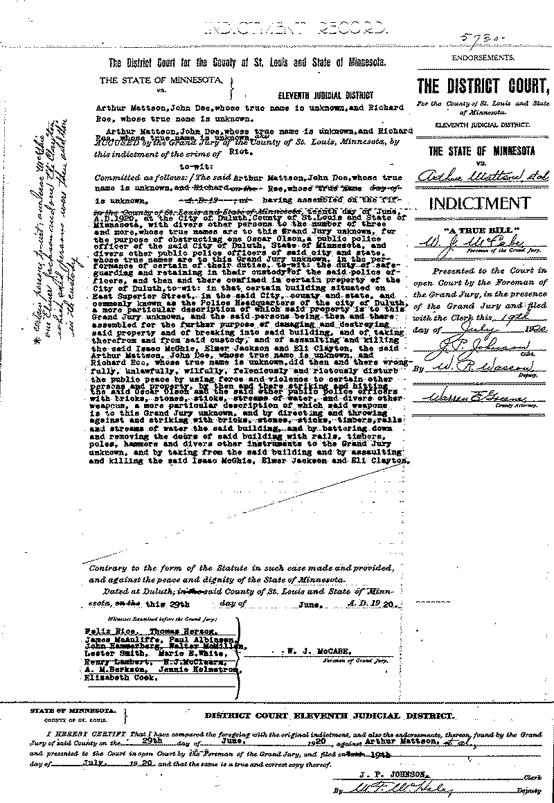 Arthur Mattson, et al.  Case File No. 5730.  June-August 1920.