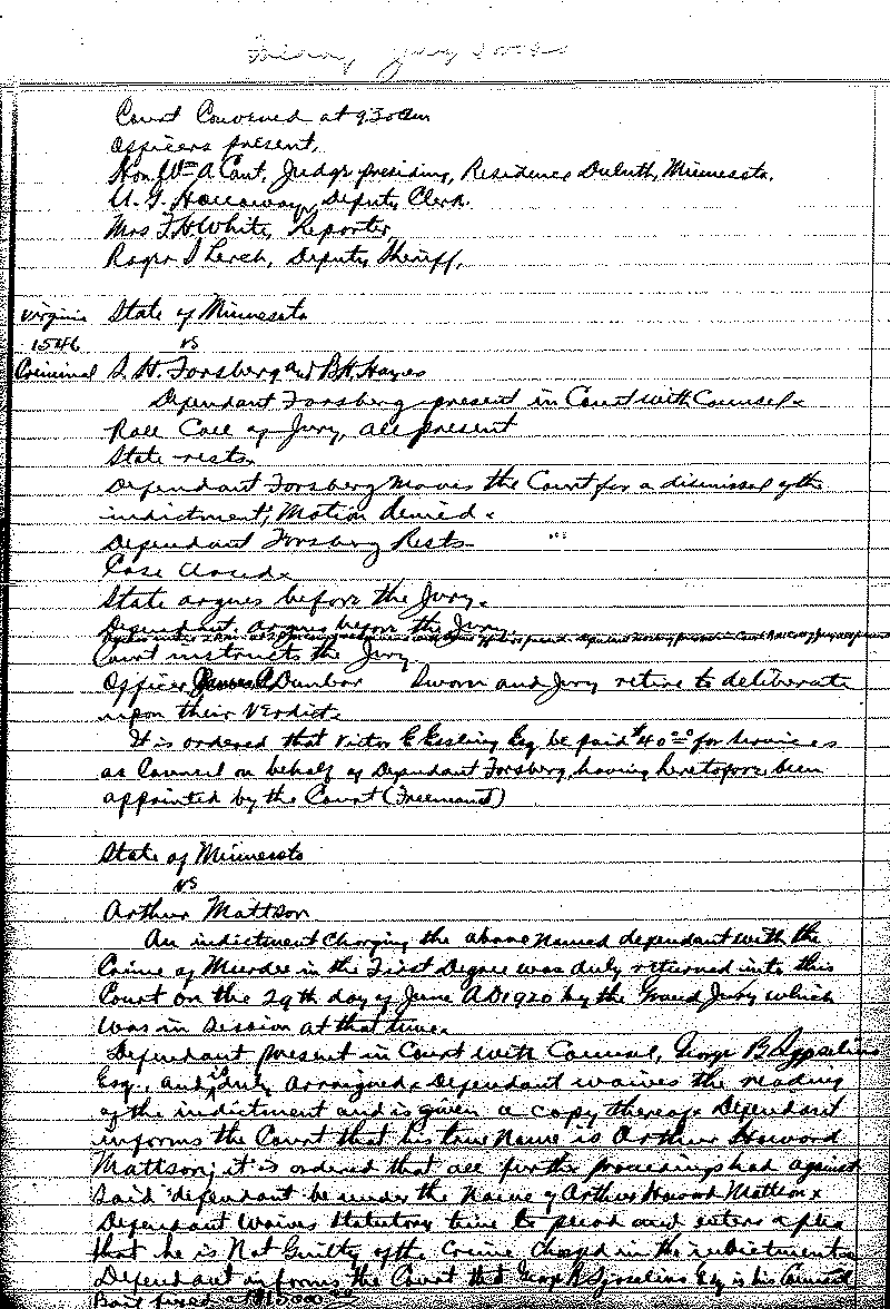 June-September 1920. Selected pages 438-499.--Gov't Record(s)--Criminal Journal (gif)