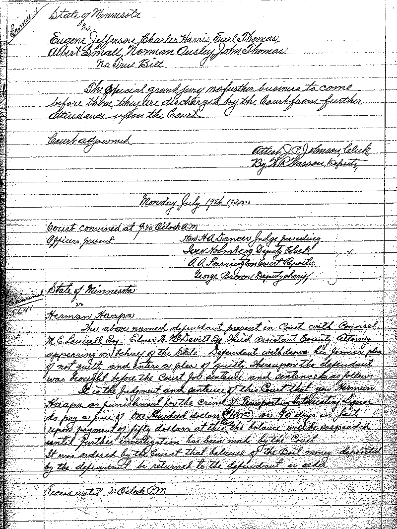 June-September 1920. Selected pages 438-499.--Gov't Record(s)--Criminal Journal (gif)