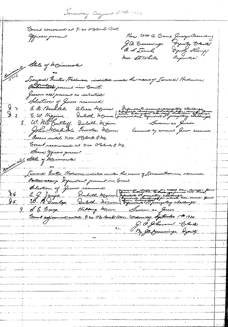 August 1920-February 1921. Selected pages 1-152.--Gov't Record(s)--Criminal Journal (gif)