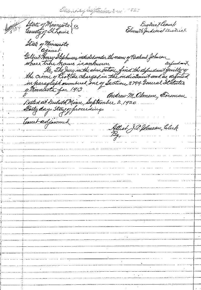 August 1920-February 1921. Selected pages 1-152.--Gov't Record(s)--Criminal Journal (gif)